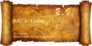 Rák Ilona névjegykártya